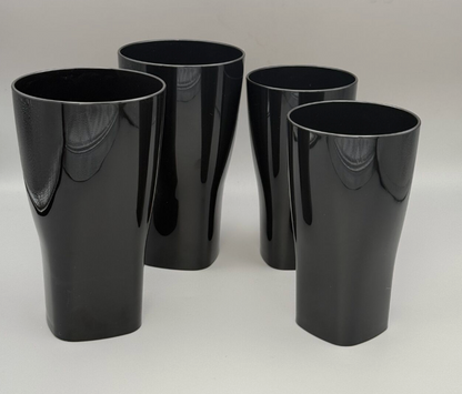 Pint Glass | Pack Of 4 | Jet Black | Reusable | Dishwasher Safe | Shatterproof